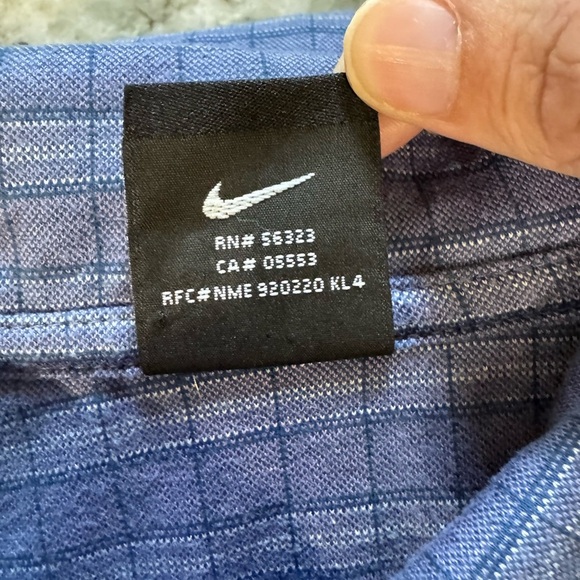 Nike Golf Dri-Fit Polo Shirt Men’s XL Blue Plaid Check Pattern - Picture 9 of 9